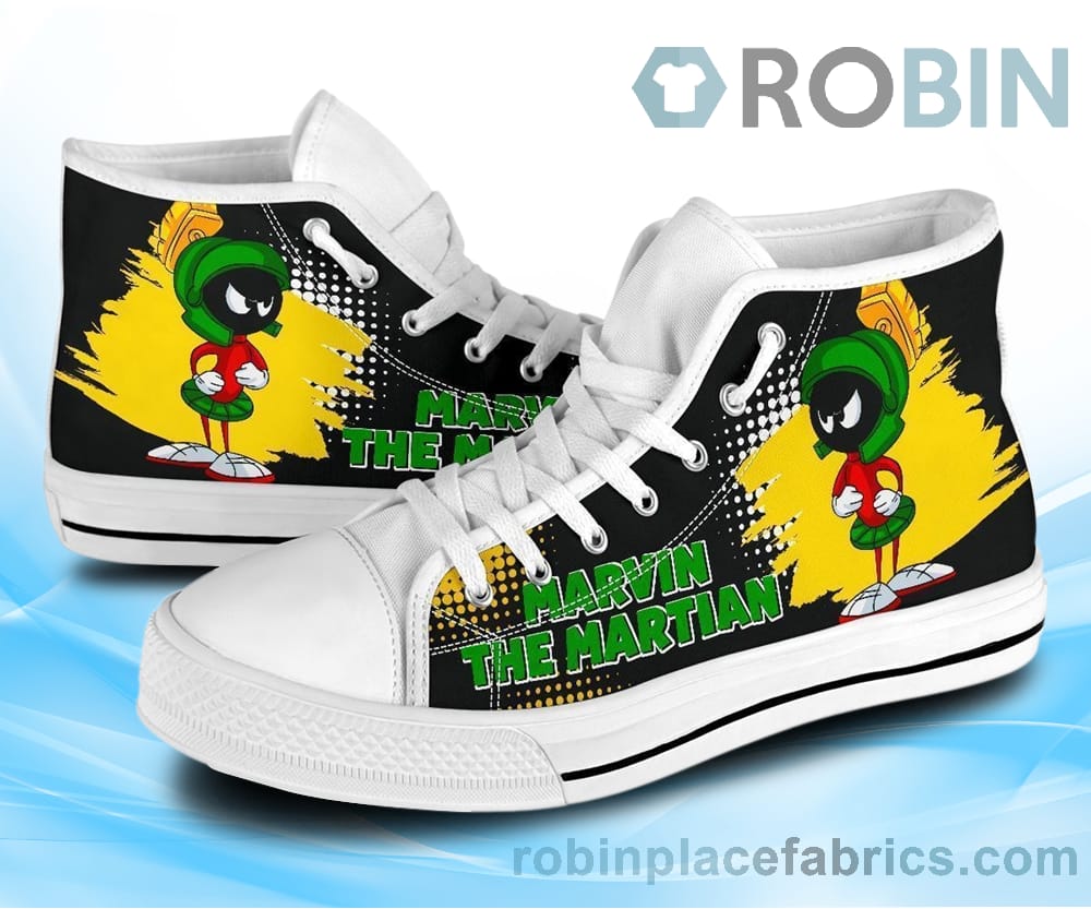 Marvin The Martian Canvas High Top Shoes - RobinPlaceFabrics