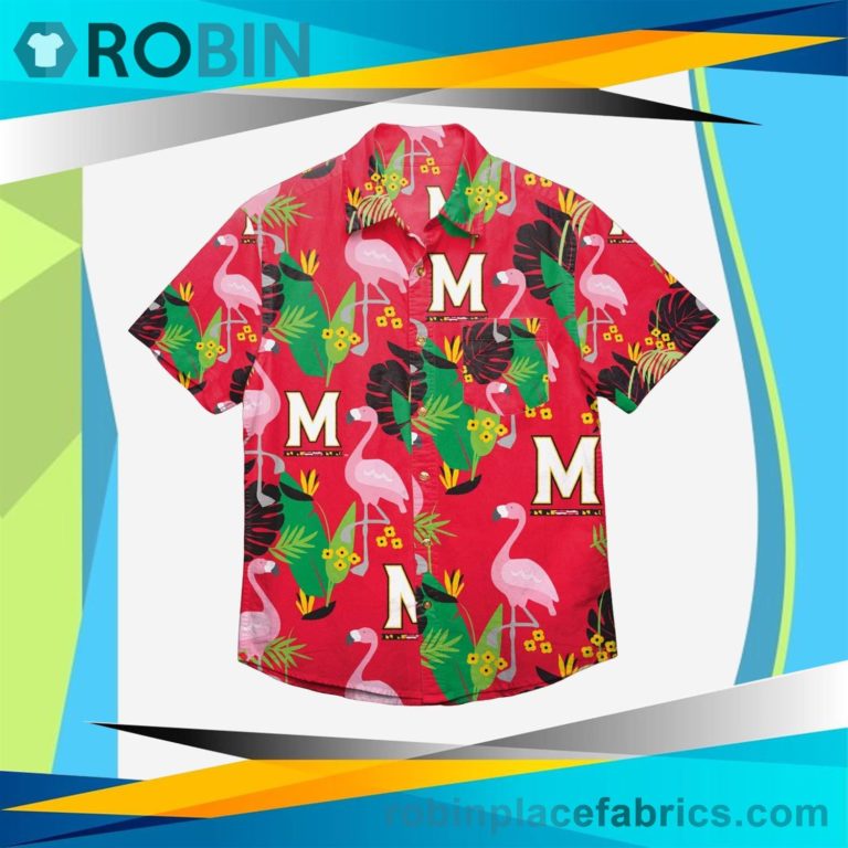 Maryland Terrapins Floral Button Up Shirt
