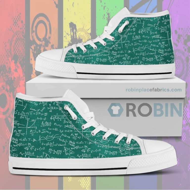 Math Formula Canvas High Top Shoes