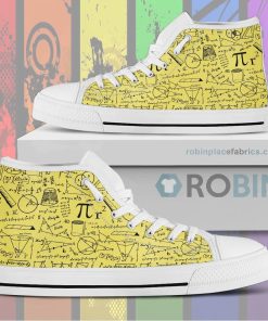 Math Pattern Canvas High Top Shoess