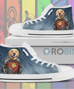 Medieval Golden Retriever Portrait Canvas High Top Shoess