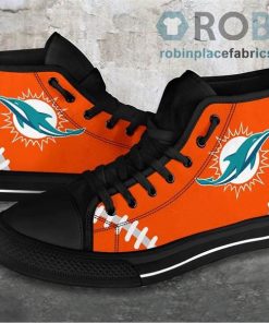 Miami Dolphins Canvas Shoes High Top