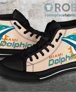 Miami Dolphins Charger Canvas Shoes High Top