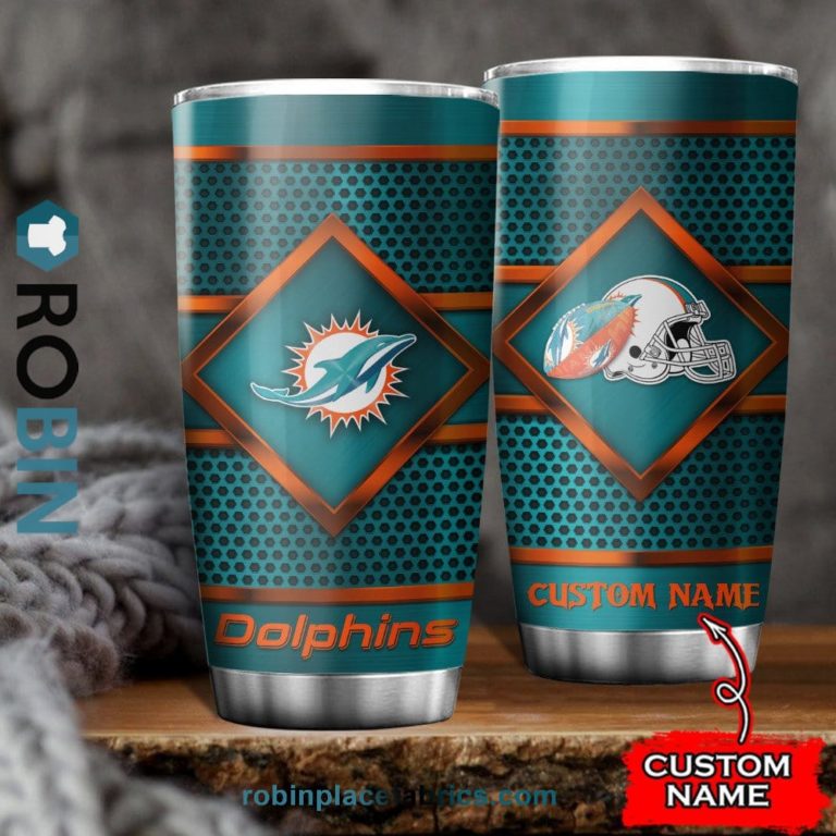 Miami Dolphins NFL Custom Name Tumblers Cup