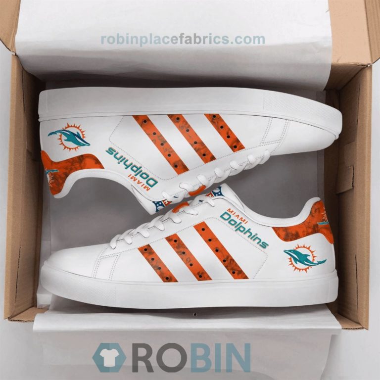 Miami Dolphins White Low Top Sneaker – Stan Smith Sneaker