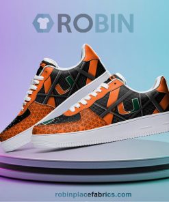 Miami Hurricanes NCAA Football Team Air Force 1 NAF Sneakers
