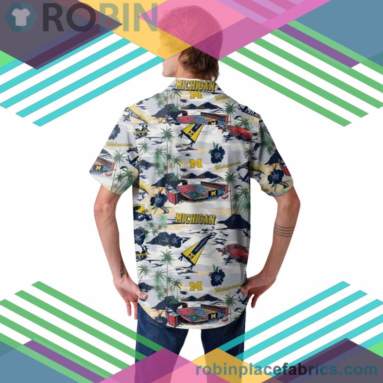 Michigan Wolverines NCAA Print Button Up Shirt