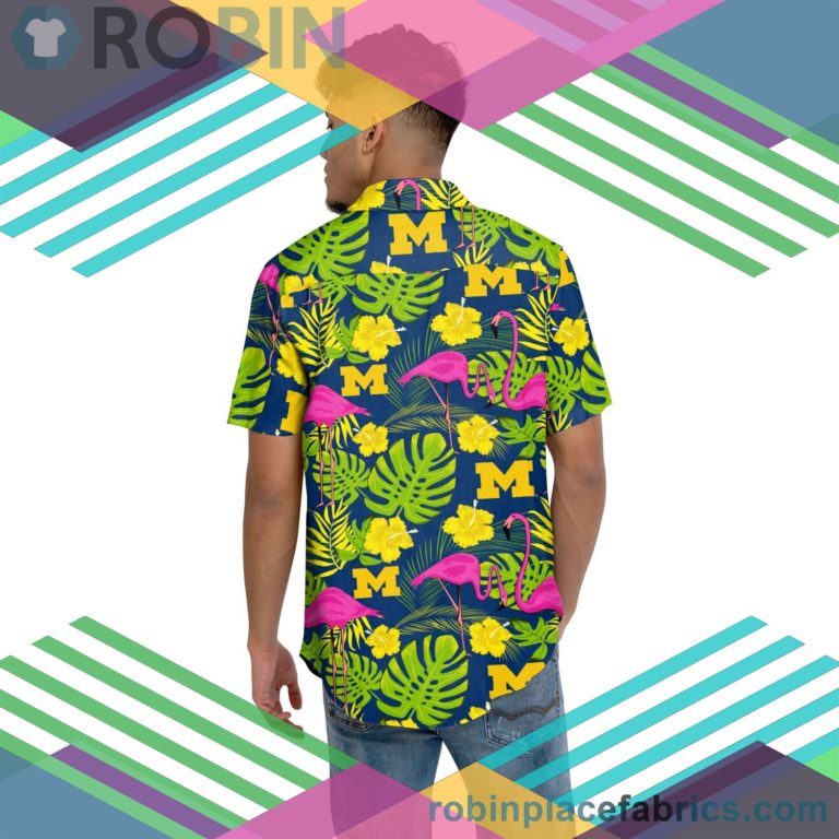 Michigan Wolverines NCAA Short Sleeve Button Up Shirt