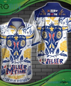 Miller Lite Beer Summer Hawaiian Beach Shirt