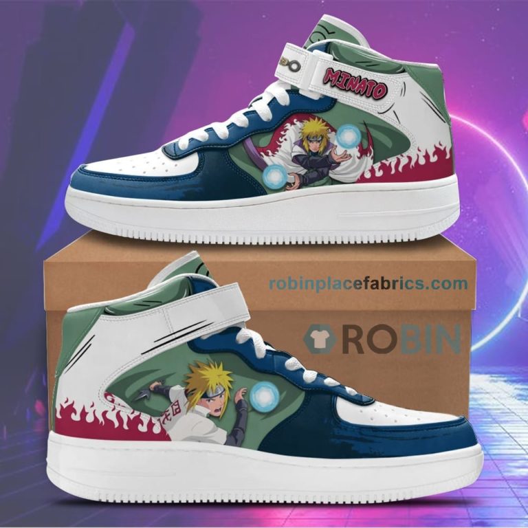 Minato Namikaze Sneakers Air Mid Custom Anime Shoes