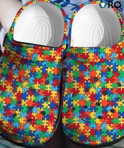 Mini Puzzle Autism Awareness Crocs Shoes