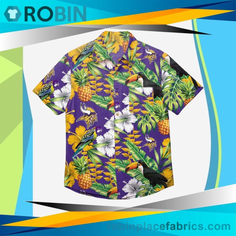 Minnesota Vikings Floral Button Up Shirt