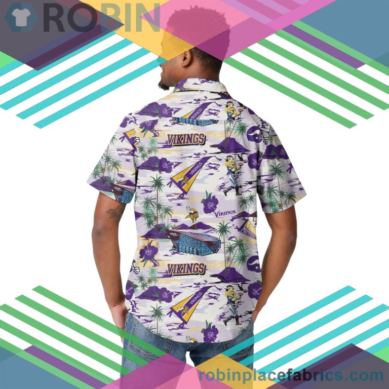 Minnesota Vikings Nfl Short Sleeve Button Up Shirt