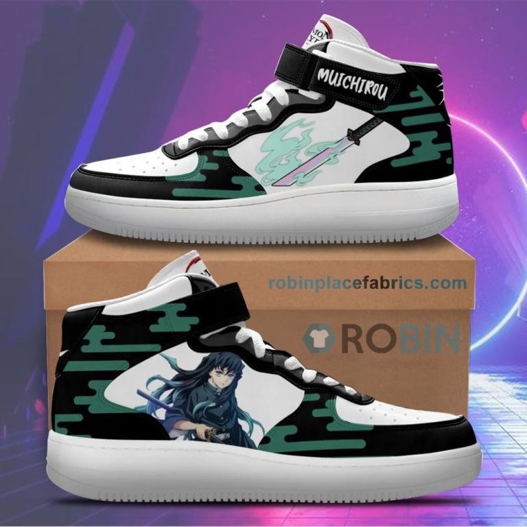 Muichiro Tokito Sneakers Air Mid Custom Anime Demon Slayer Shoes