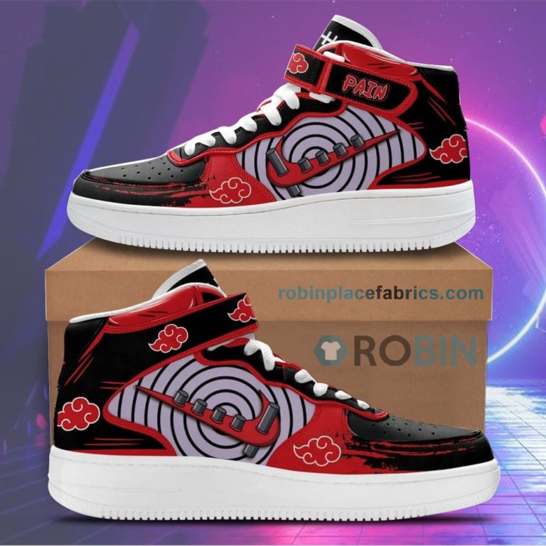 Nagato Pain Sneakers Air Mid Custom Anime Akatsuki Shoes