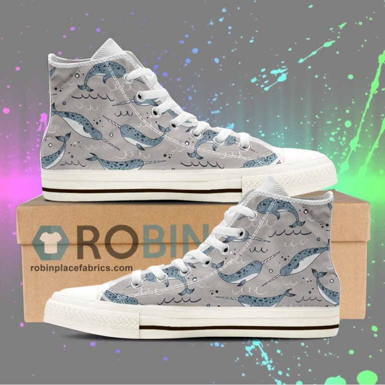 Narwhal Lovers Canvas High Top Shoes