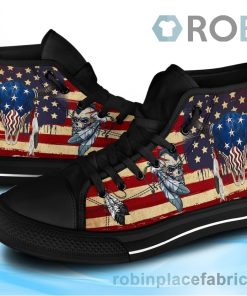 Native American Buffalo Skull Canvas High Top Shoes Native American Buffalo Skull Canvas High Top Shoes