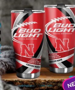 Nebraska Cornhuskers NCAA Bud Light Beer Custom Name Tumblers Cup