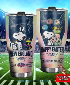 New England Patriots NFL Snoopy Happy Easter Day Custom Name Tumblers Cup