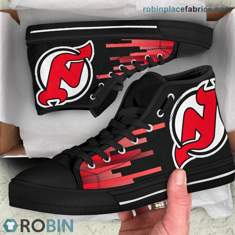 New Jersey Devils Canvas Shoes High Top - RobinPlaceFabrics