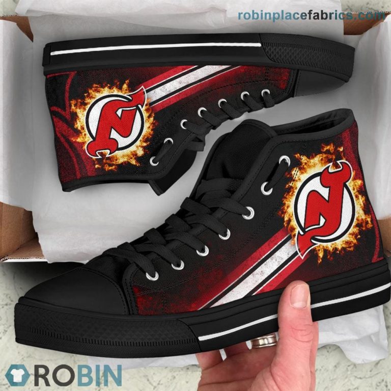 New Jersey Devils Jackets Canvas Shoes High Top