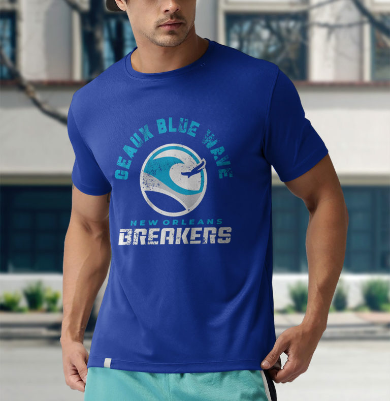 New Orleans Breakers Geaux Blue Wave Unisex T Shirt RobinPlaceFabrics