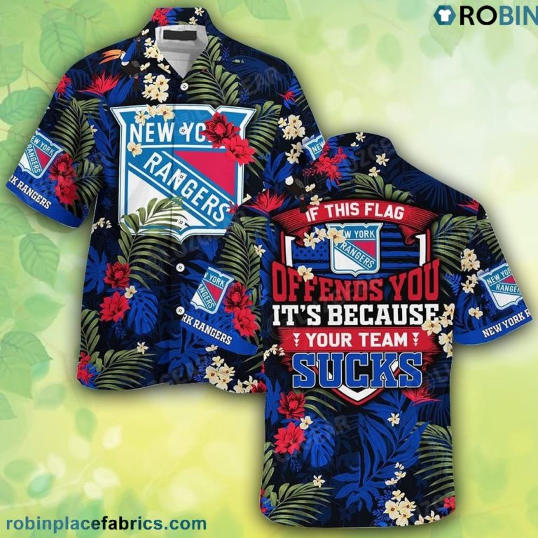 New York Rangers Hawaiian Shirt With Tropical Patterns – If This Flag Offends You It’s Because You Team Sucks
