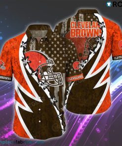 NFL Cleveland Browns Hawaiian Shirt Graphic American Flag