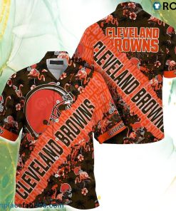 NFL Cleveland Browns Hawaiian Shirt With Tropical Patterns Flamingo
