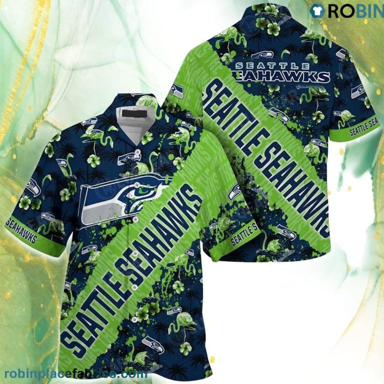 NFL Seattle Seahawks Hawaiian Shirt With Tropical Patterns Flamingo