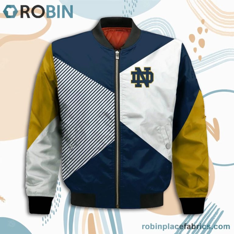 Notre Dame Fighting Irish Damn Right I Am Fighting Irish Fan Now And Forever Bomber Jacket