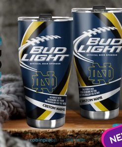 Notre Dame Fighting Irish NCAA Bud Light Beer Custom Name Tumblers Cup Notre Dame Fighting Irish NCAA Bud Light Beer Custom Name Tumblers Cup