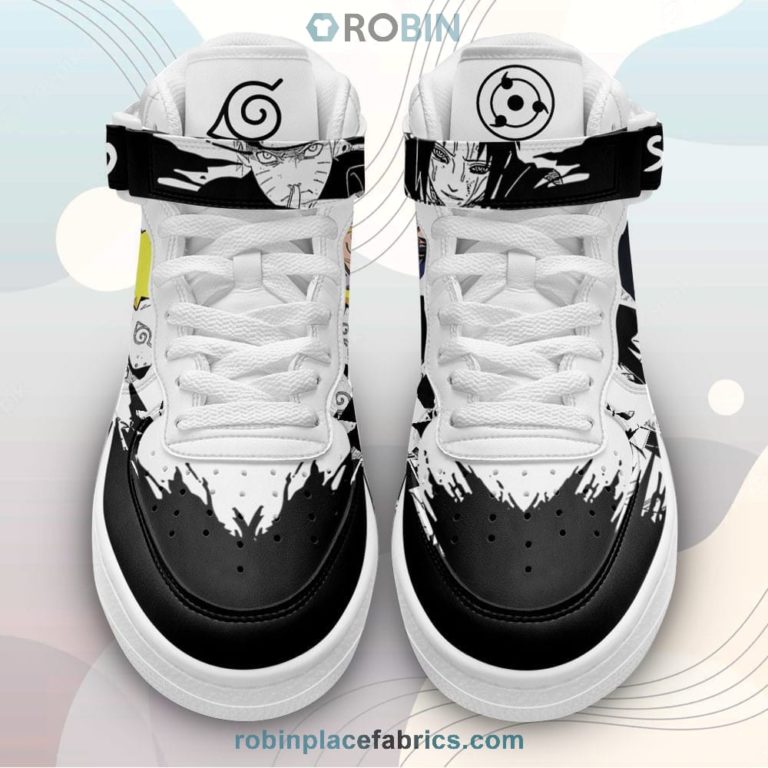 Nrt Uzumaki and Sasuke Sneakers Air Mid Custom Anime Shoes