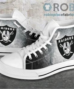 Oakland Raiders Canvas Shoes High Top