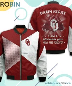 Oklahoma Sooners Damn Right I Am Sooners Fan Now And Forever Bomber Jacket