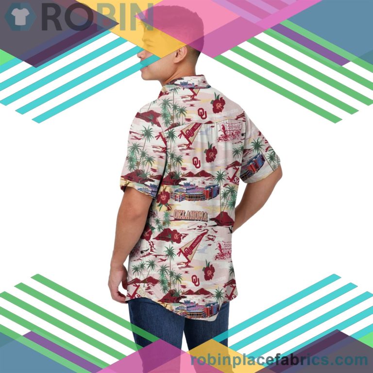 Oklahoma Sooners NCAA Print Button Up Shirt