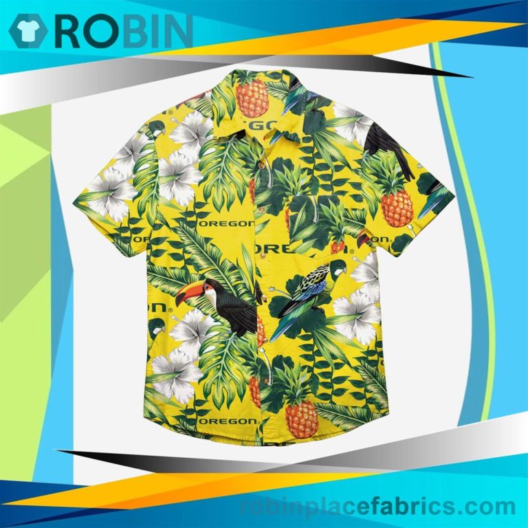 Oregon Ducks Floral Button Up Shirt