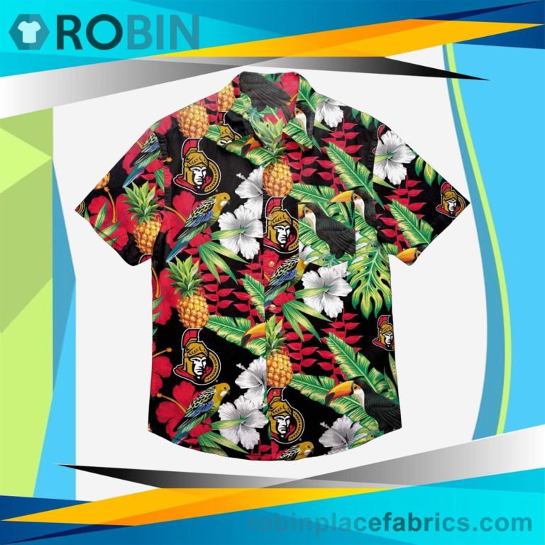 Ottawa Senators Floral Button Up Shirt