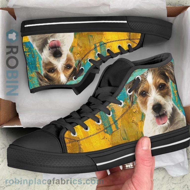 Parson Russell Dog Sneakers Colorful Canvas High Top Shoes