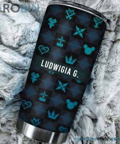 Personalized Blue Khearts Pattern Stainless Steel Tumblers Cup