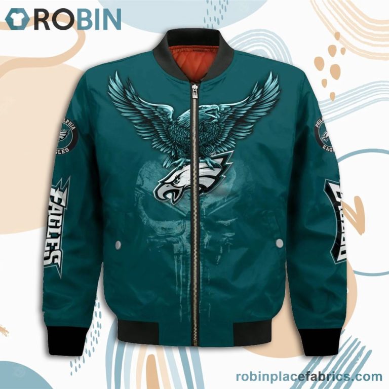 Philadelphia Eagles NFL Logo Eagle Skull Bomber Jacket