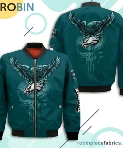 Philadelphia Eagles NFL Logo Eagle Skull Bomber Jacket