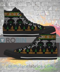 Physical Therapist Ugly Christmas Canvas High Top Sneaker