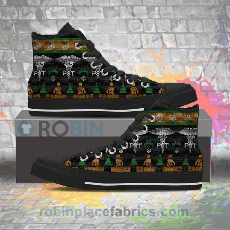 Physical Therapist Ugly Christmas Canvas High Top Sneaker