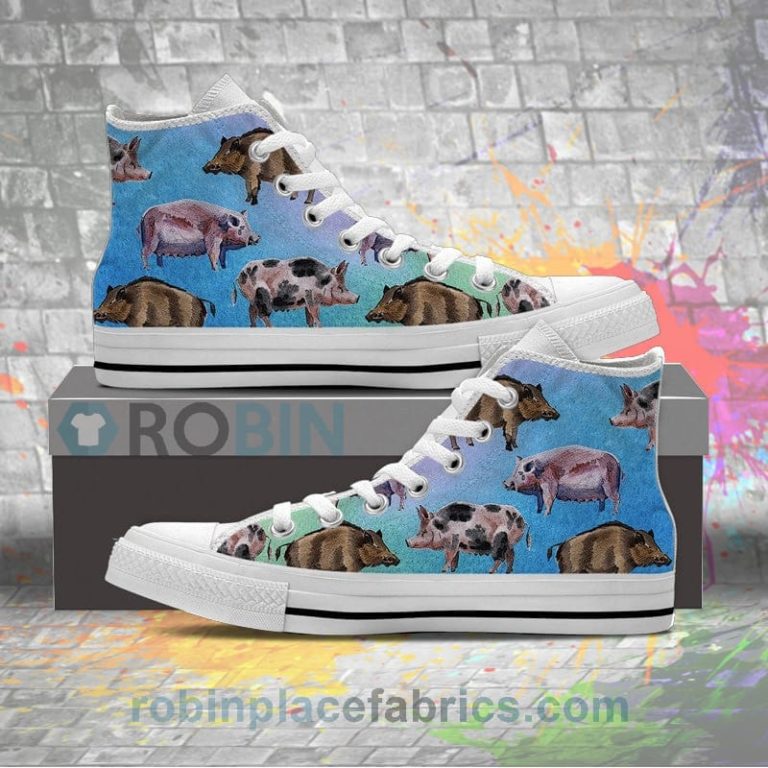 Pig Pattern Canvas High Top Sneaker
