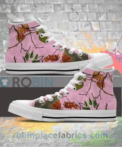 Pink Camouflage Canvas High Top Sneaker