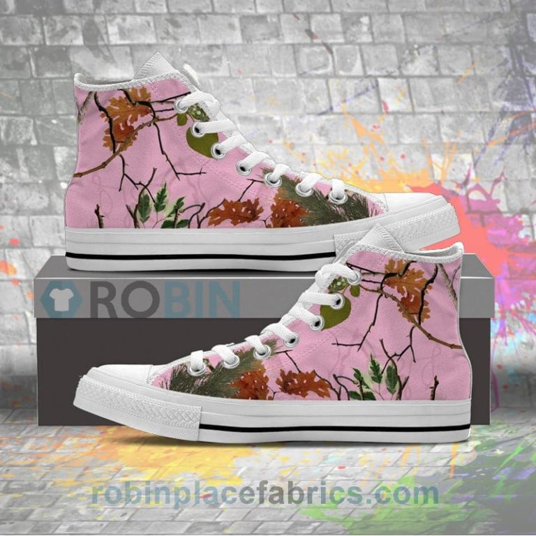 Pink Camouflage Canvas High Top Sneaker