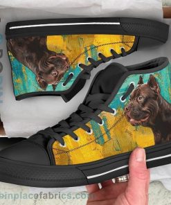 Pit Bull Dog Sneakers Bully Canvas High Top Shoes