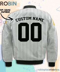 Pittsburgh Pirates MLB Uniform Stripes Custom Name Number Leather Bomber Jacket