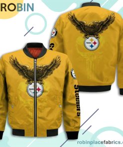 Pittsburgh Steelers NFL Logo Eagle Skull Bomber Jacket
